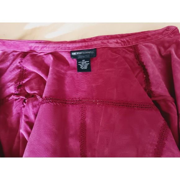 Rare Find: Genuine Red Wine/Purple Suede Jacket by BETH TERRELL, Size M - Picture 13 of 16